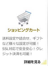 ショッピングカート 送料設定や詰合せ、ギフトなど様々な設定が可能！SSL対応で安全安心！クレジット決済も可能！