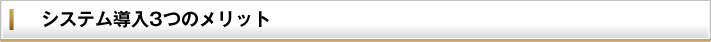 システムの導入３つのメリット