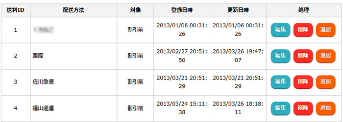 送料設定