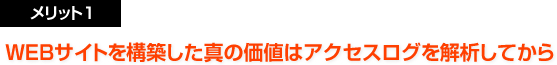 メリット１：WEBサイトを構築した芯の価値はアクセスログを解析してから