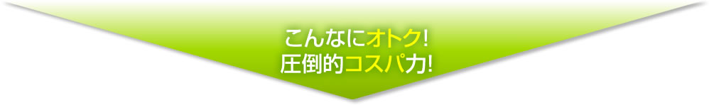 こんなにお得！圧倒的コスパ力！